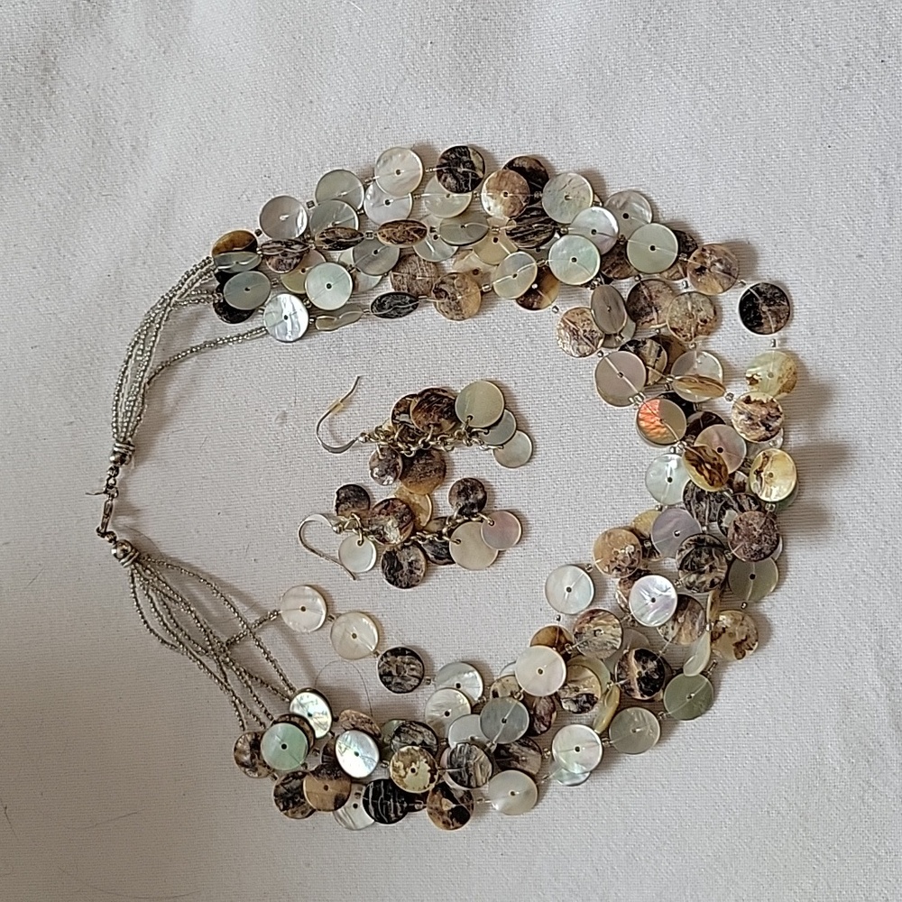 Seashell neclace and earring set